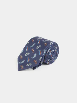 CORBATA PRINTED AZUL MARINO