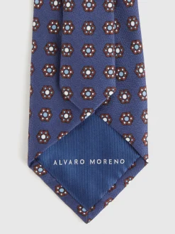 CORBATA PRINTED AZUL MARINO