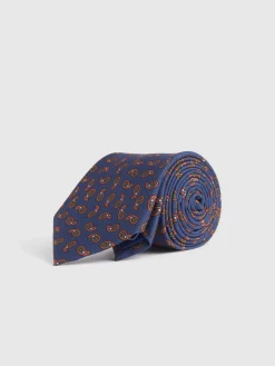 CORBATA PRINTED AZUL MARINO