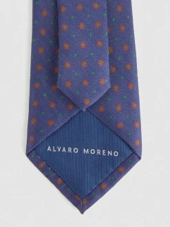 CORBATA PRINTED AZUL MARINO