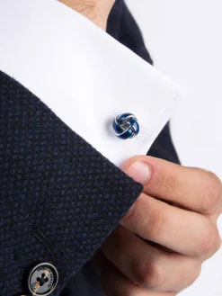 GEMELOS NUDO ESMALTE AZUL