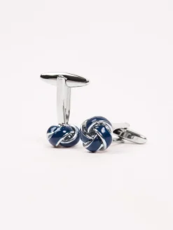 GEMELOS NUDO ESMALTE AZUL