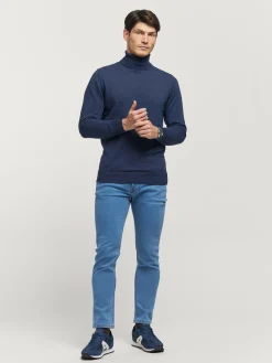 JERSEY ROLL COLLAR AZUL