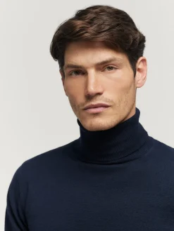 JERSEY ROLL COLLAR AZUL MARINO