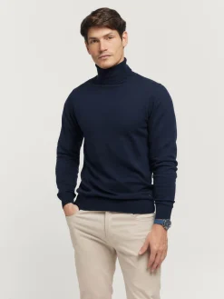 JERSEY ROLL COLLAR AZUL MARINO