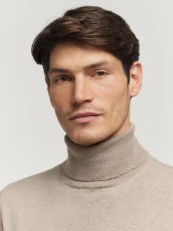 JERSEY ROLL COLLAR BEIGE