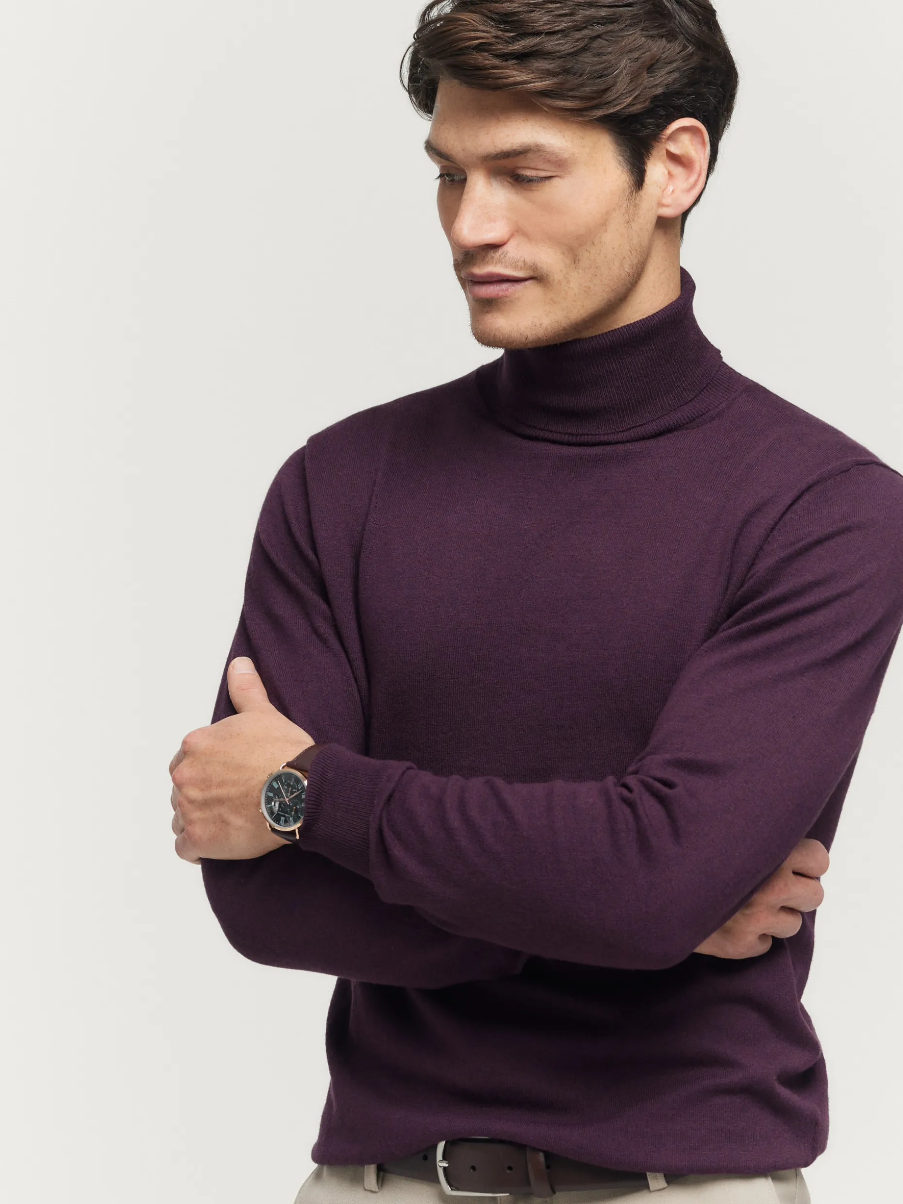 JERSEY ROLL COLLAR BURDEOS