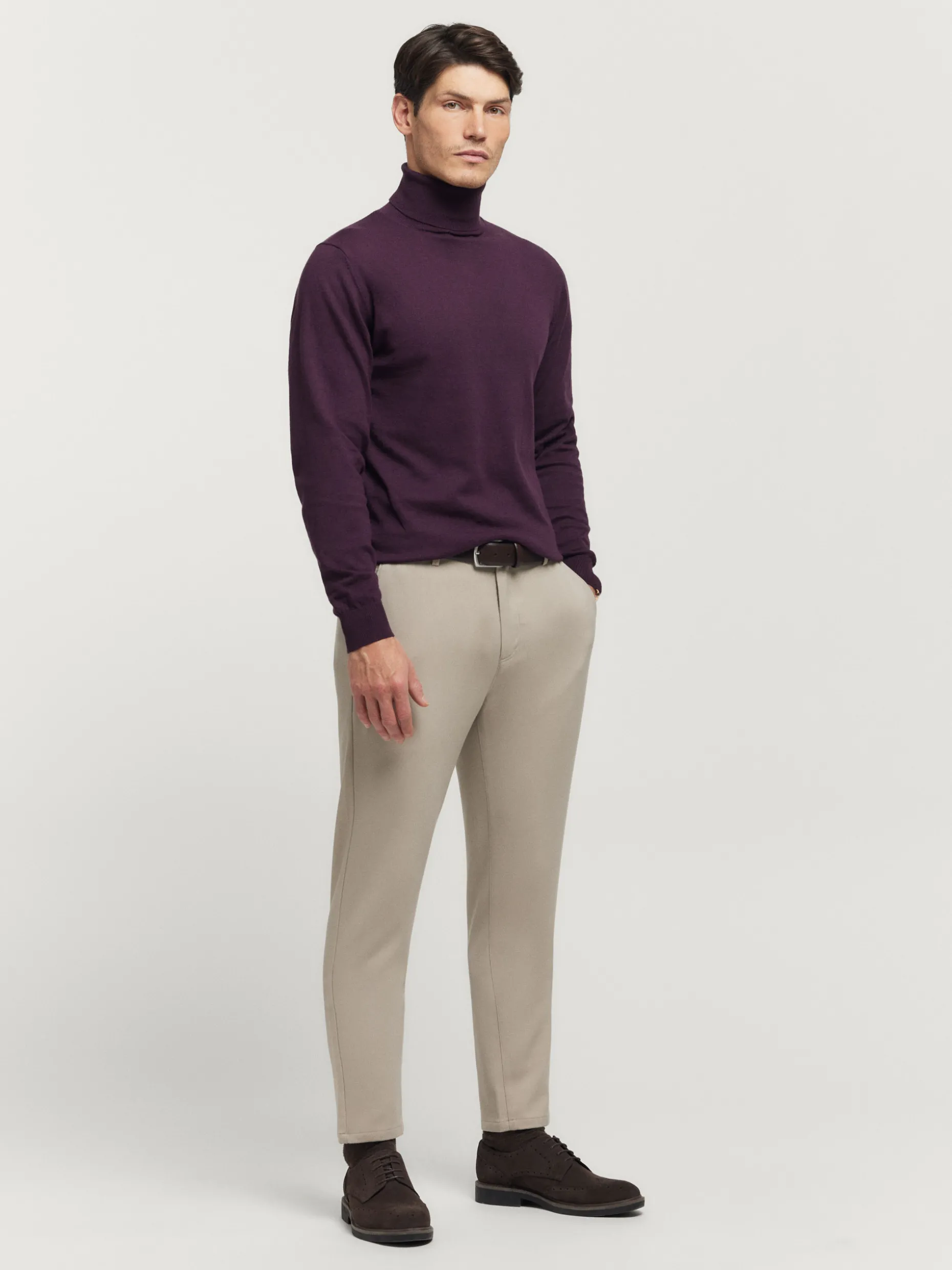 JERSEY ROLL COLLAR BURDEOS