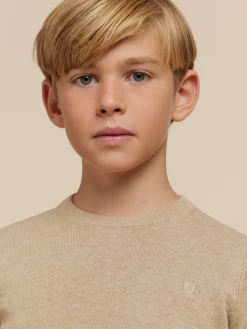 JERSEY ROUND NECK KIDS CAMEL