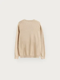 JERSEY ROUND NECK KIDS CAMEL