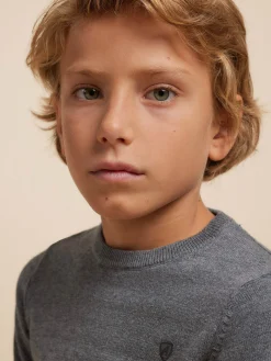 JERSEY ROUND NECK KIDS GRIS