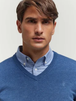 JERSEY V-NECK TRENDY AZUL