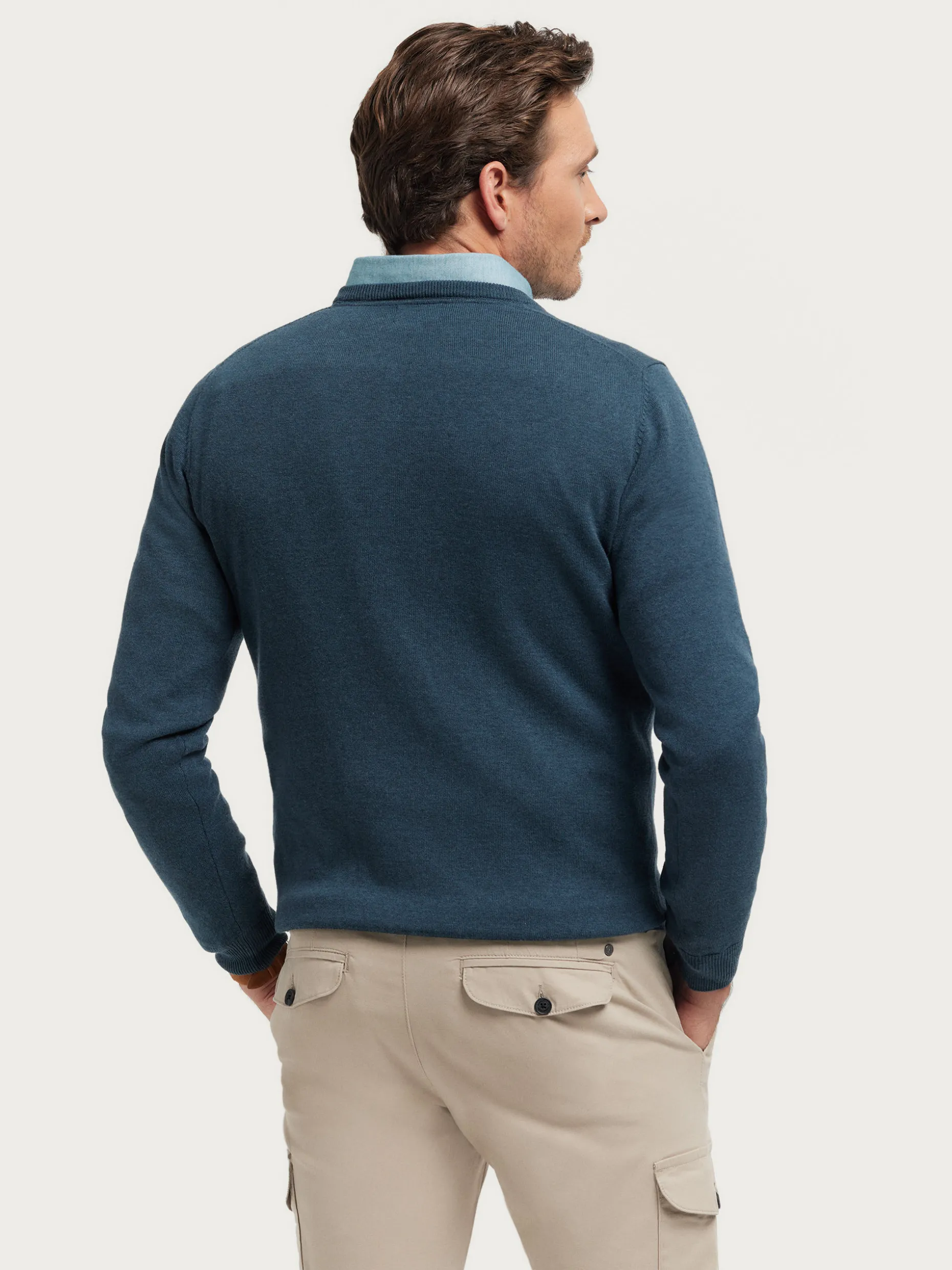 JERSEY V-NECK TRENDY AZUL