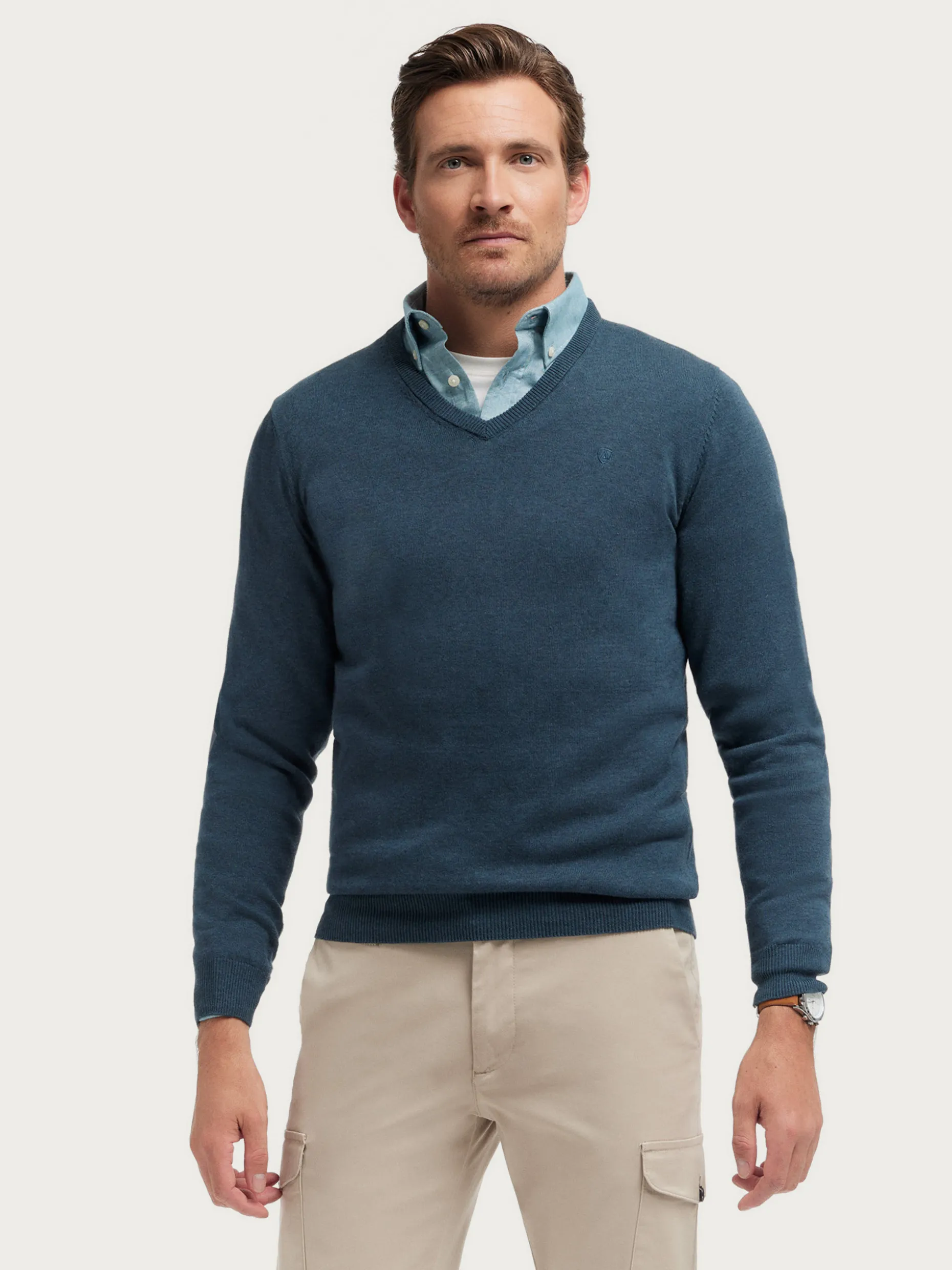 JERSEY V-NECK TRENDY AZUL