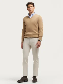 JERSEY V-NECK TRENDY CAMEL