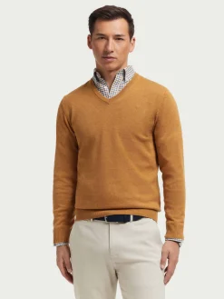 JERSEY V-NECK TRENDY MOSTAZA