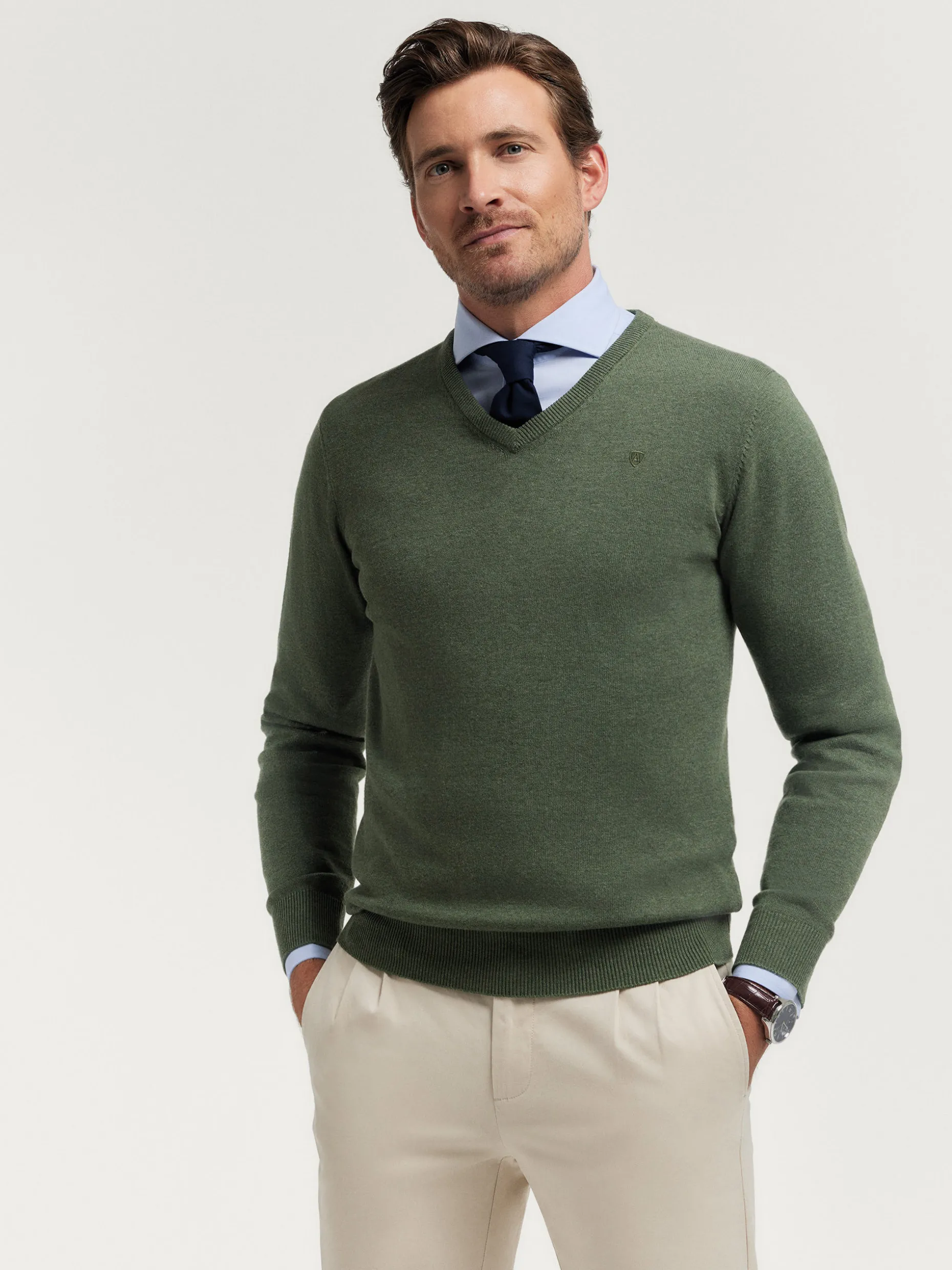 JERSEY V-NECK TRENDY VERDE