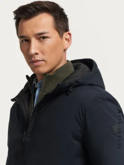 PARKA RATCHED REVERSIBLE AZUL MARINO | MARRÓN