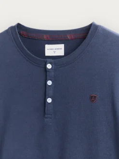 PIJAMA FRANELA CUADROS AZUL MARINO