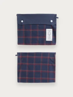 PIJAMA FRANELA CUADROS AZUL MARINO