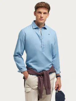 POLERA DENIM CELESTE