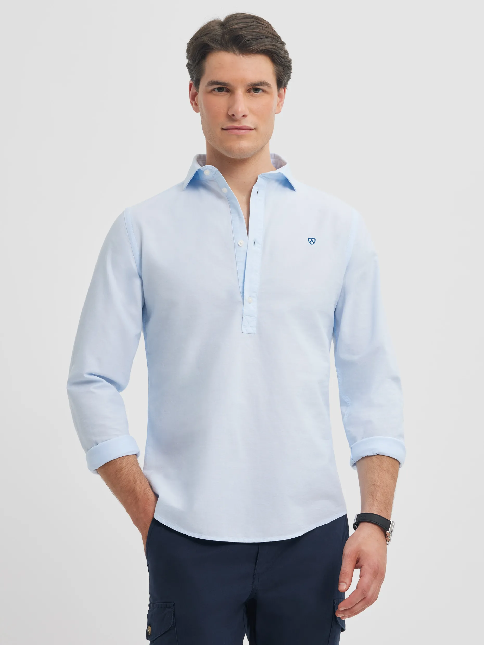 POLERA PIN POINT CELESTE