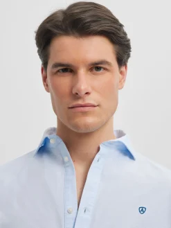 POLERA PIN POINT CELESTE