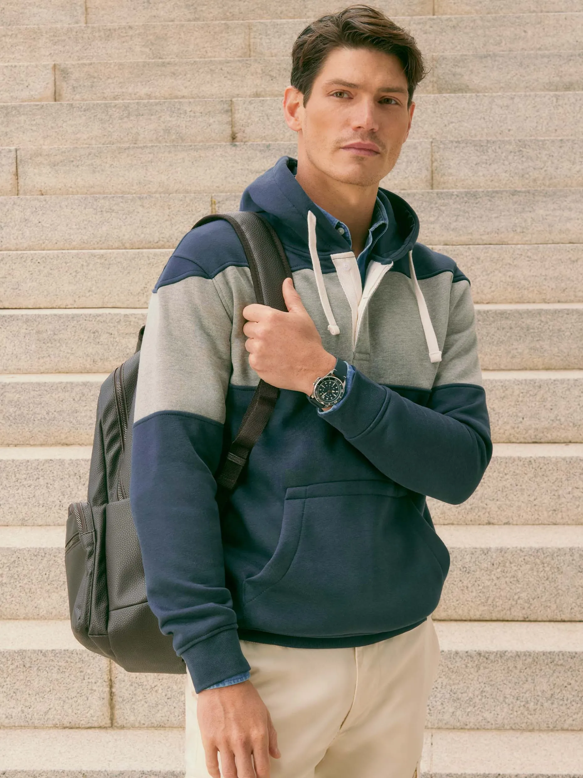 SUDADERA CASUAL AZUL MARINO