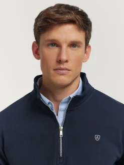 SUDADERA SINGLE AZUL MARINO